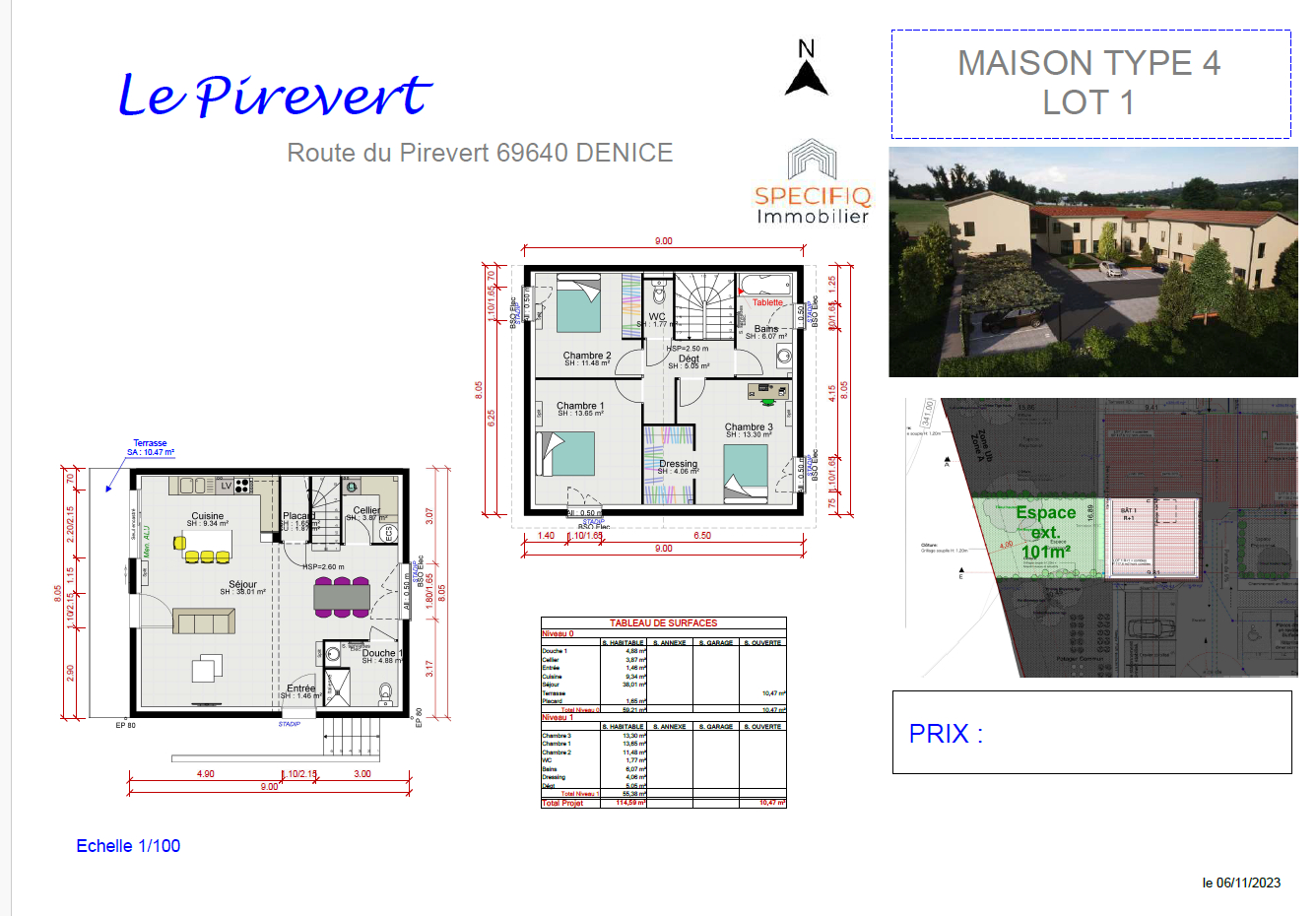 Maison 4 pièces 115 m² · à Denice · 114,6 m² · 1 125 €/mois